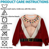 Funny Hairy Chest Santa Light-Up Christmas Sweatshirt