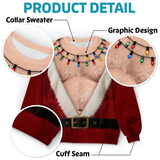 Funny Hairy Chest Santa Light-Up Christmas Sweatshirt